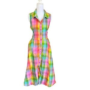 Charter Club multi color plaid swing midi dress